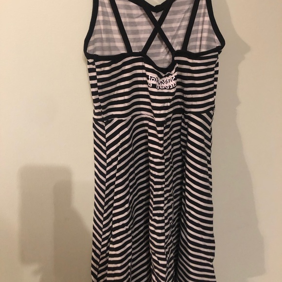 VS PINK strap detailed dress. Black and white striped. Size XS. - Picture 8 of 9